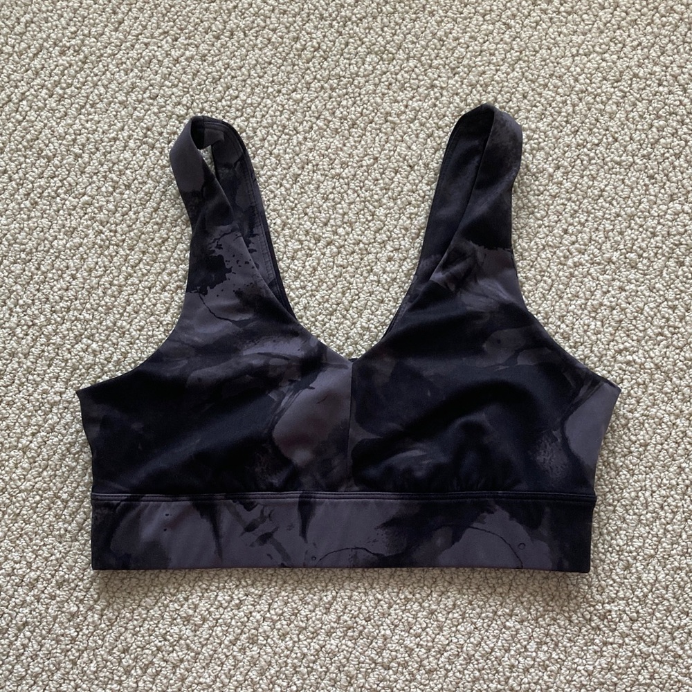 All In Motion Diamond Dye Light Support Sports Bra Black Size Small Like New